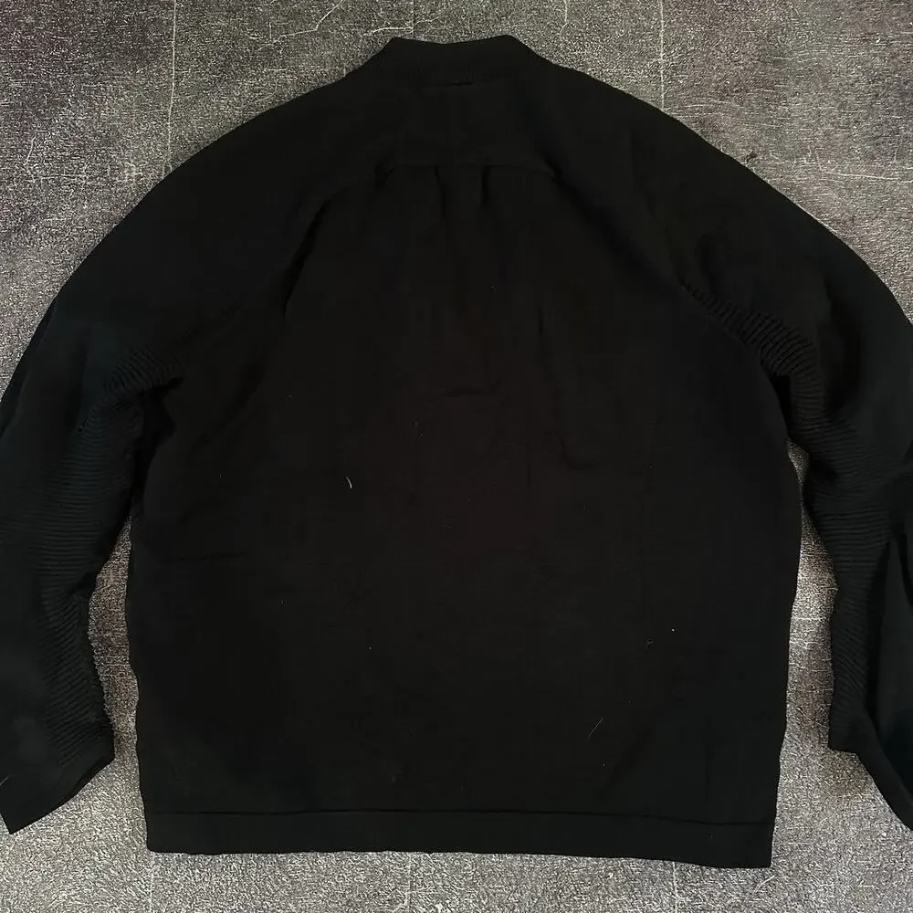 Men's Nike Tech Knit Fleece Black Full Zip Up Cotton Nylon Bomber Jacket Sz XL - Picture 4 of 4